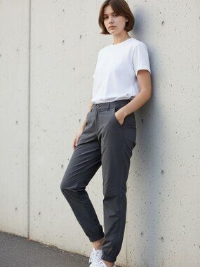 prAna, charcoal grey, jogger style hiking pant, size 8 RG